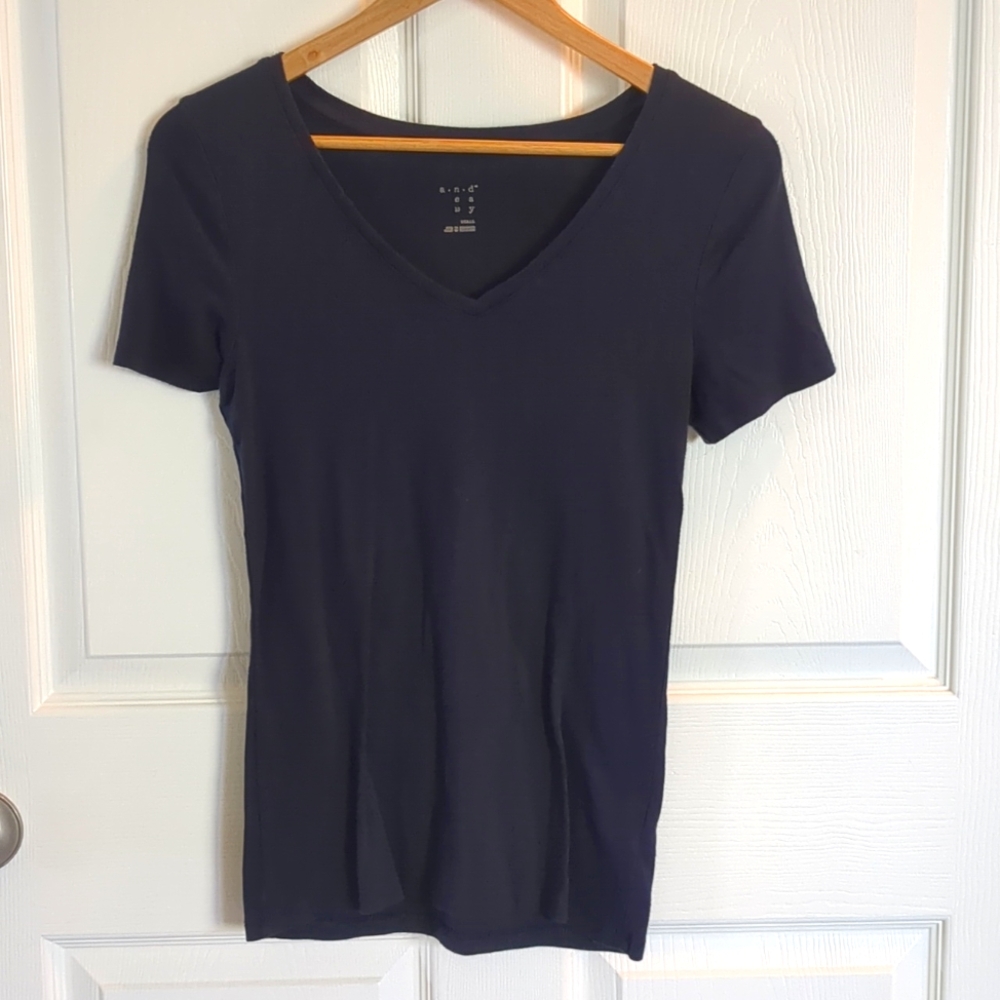 Women's V neck short sleeve shirt S